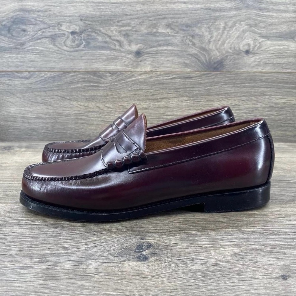 Burgundy G.H. Bass Men's Classic Leather Loafers